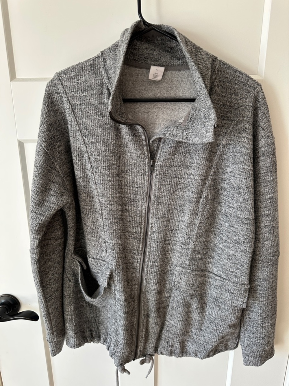 Livi Active Gray Zip-Front Knit Cardigan